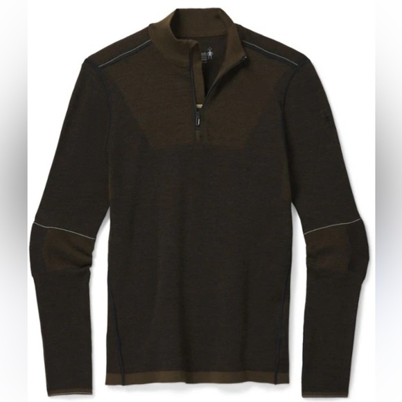 Smartwool Intraknit Merino Wool Military Olive Green Quarter Zip Sweater Top S - Picture 3 of 13